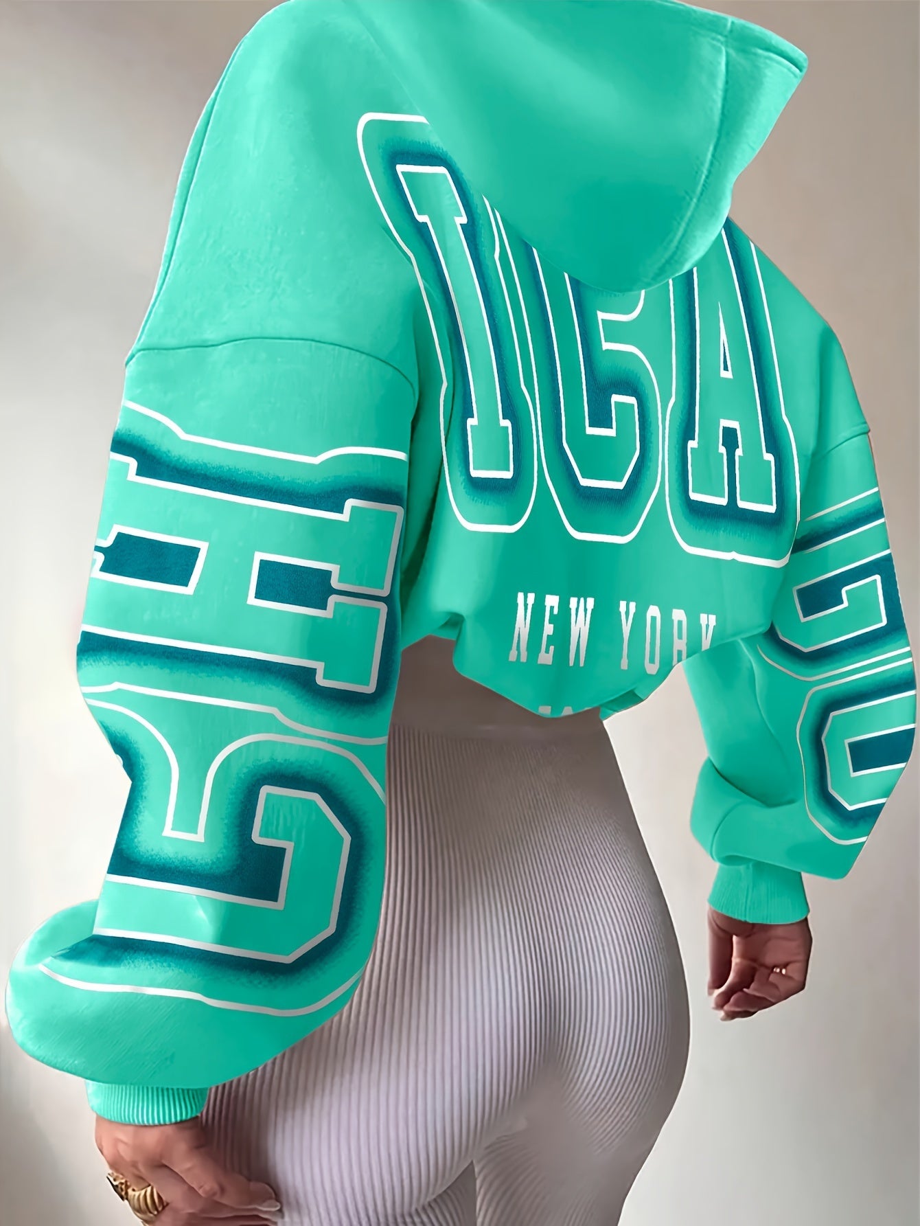 Spechir Women’s Black Hoodie – Pink & White Letter Graphic Pullover for Spring & Fall