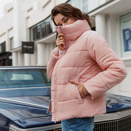 Small Fragrant Wind Stand-Up Collar Puffer Jackets – Cozy Winter Outfit Layering