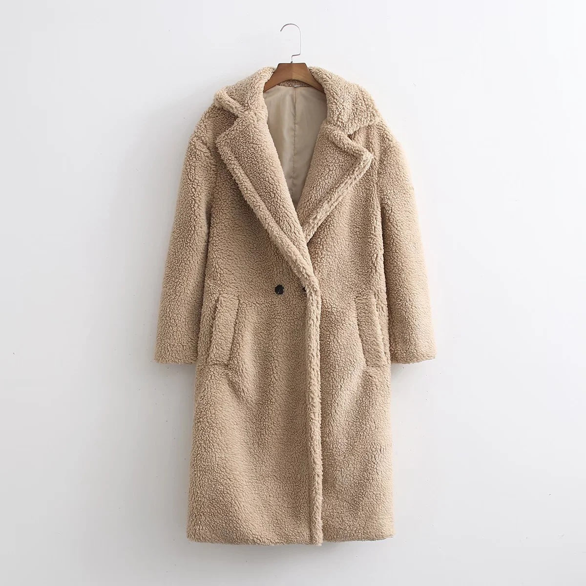 Lamb Wool Fur Profile Long Coat – Long Coats Aesthetic & Elegant Winter Outfits