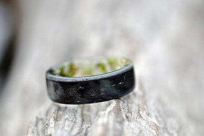 Handmade Resin Wood Ring – Floral Unisex Jewelry, Unique Artisan Statement Rings