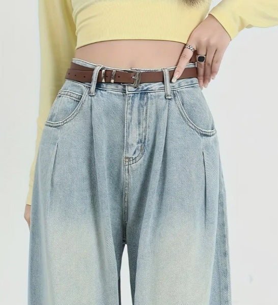 Vintage Style Streetwear High Waisted Women Jeans