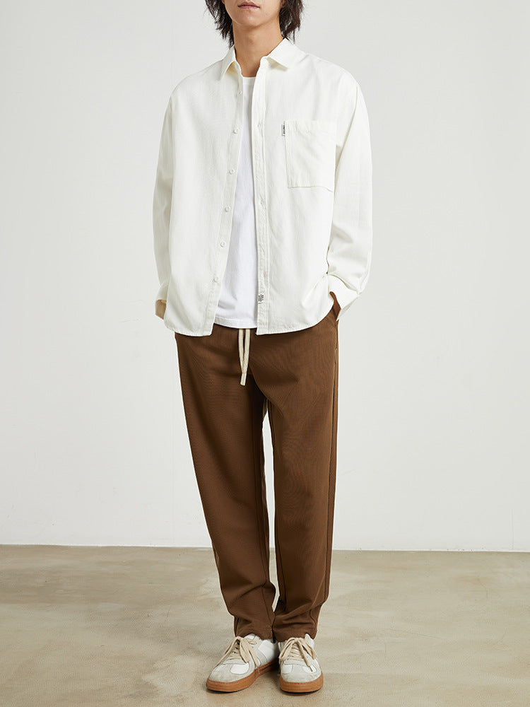 Vintage Streetwear Elegant Solid Brown Mens Coat For Spring Autumn