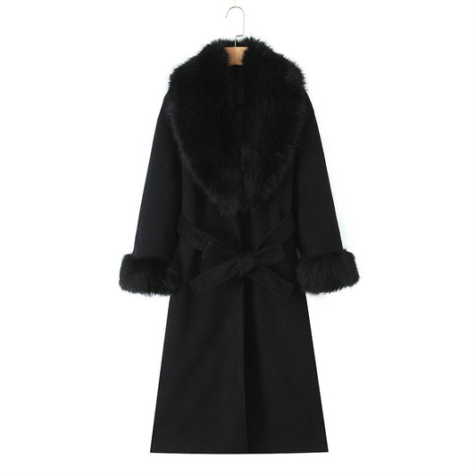 Sheep Wool High Quality Oversized Double Breasted Long Coats For Women
