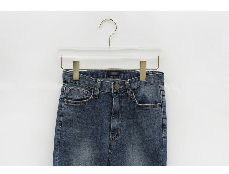 Four Buttons Down Closure Women Skinny Pencil Jeans