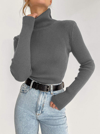 Womens Slim Fit Turtleneck Tight Sweater