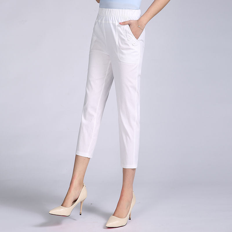 Spring Style Drawstring Skinny Women Ankle Pants