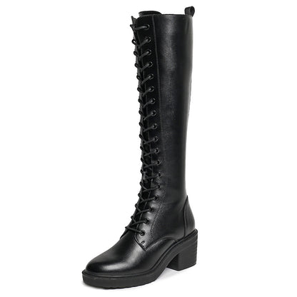 Knee High Warm Front Zipper Snow Boots
