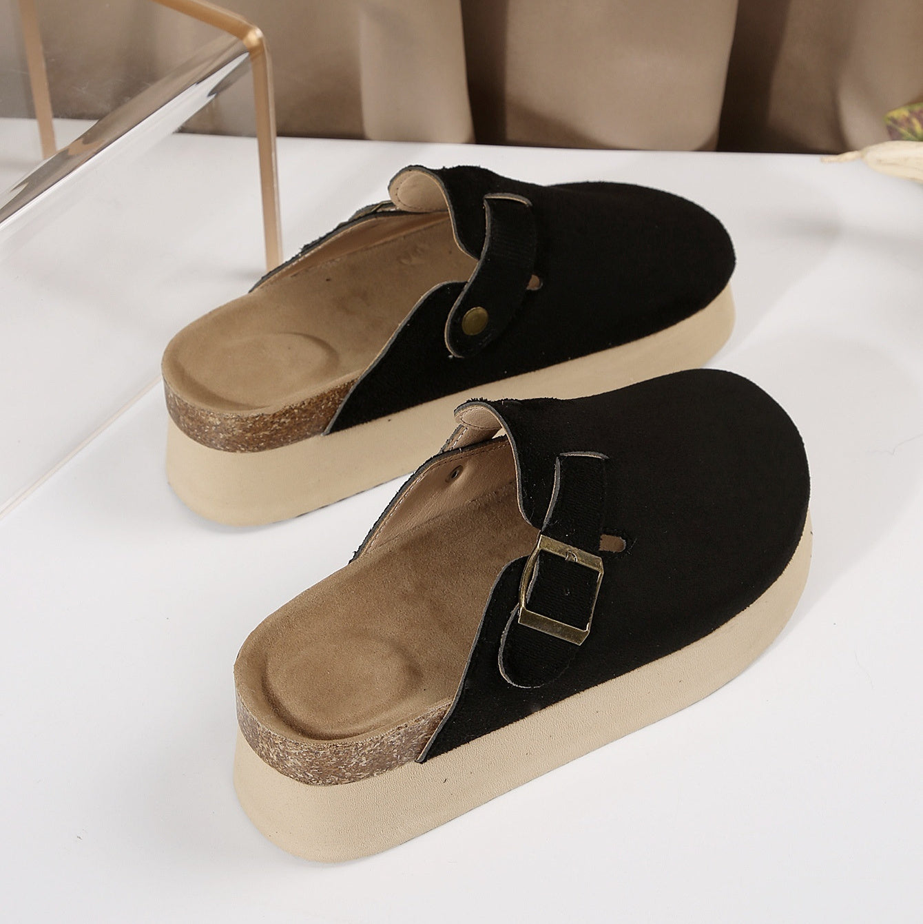 New Crossover Slip On Thick Platform Flat Slippers
