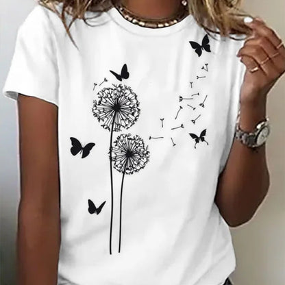 Women’s Printed Casual T-Shirts – Lightweight Nylon Tees for Everyday Wear, Street Style Outfit
