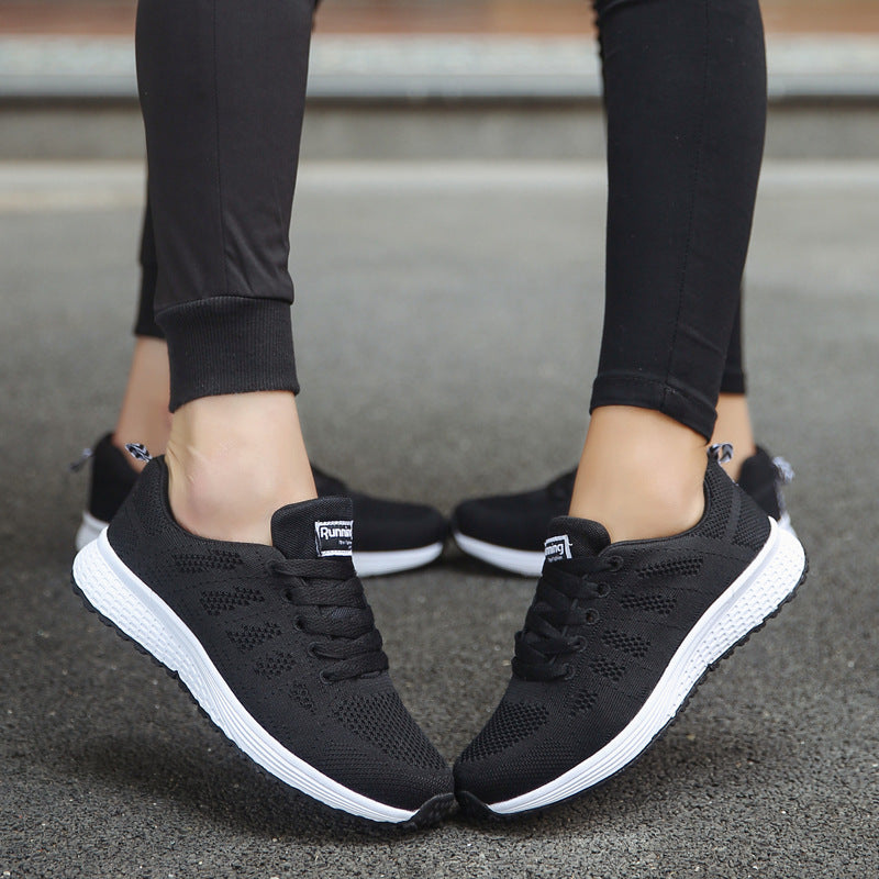 Women’s Low-Heeled Wedge Sneakers | Breathable Mesh Sports Shoes