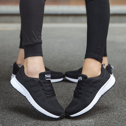 Women’s Low-Heeled Wedge Sneakers | Breathable Mesh Sports Shoes