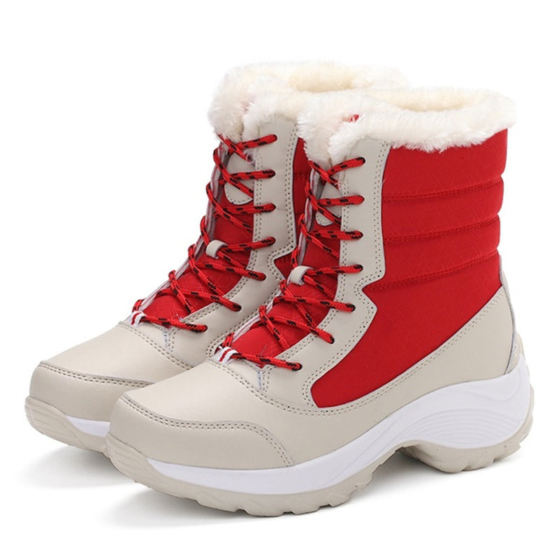 Womens Winter Snow Boots Warm Plush Ankle Boots Fashionable Cold Weather Cotton Shoes For Ladies