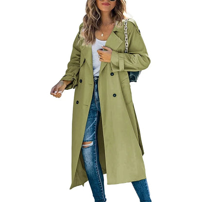 Business Windbreaker Jackets Casual Long Overcoat Y2K Autumn Trench Outwear Women Fashion Office Lady Outerwear Trench