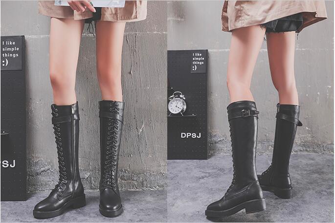 Elegant Flat Long Boots for Women | Plush Lined Winter Boots with 37.5cm Shaft