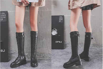 Elegant Flat Long Boots for Women | Plush Lined Winter Boots with 37.5cm Shaft