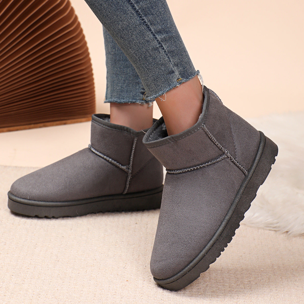 Womens Non Slip Waterproof Winter Snow Boots Platform Ankle Boots With Warm Cotton Padded Shoes Botas De Mujer