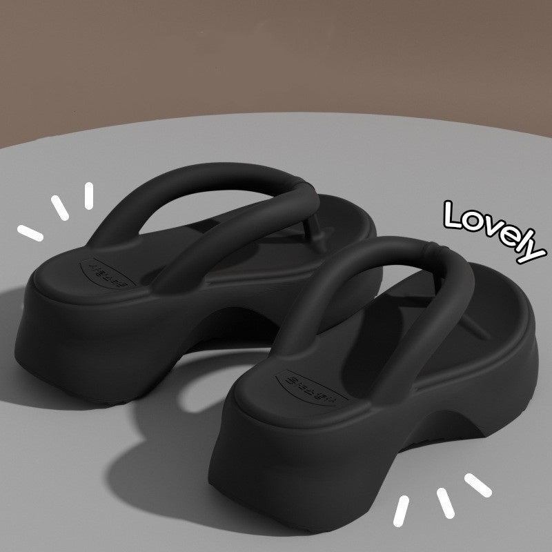 2025 New Summer Womens Soft Sole Cloud Slippers Eva Thick Platform Non Slip Flip Flops For Beach Bathroom