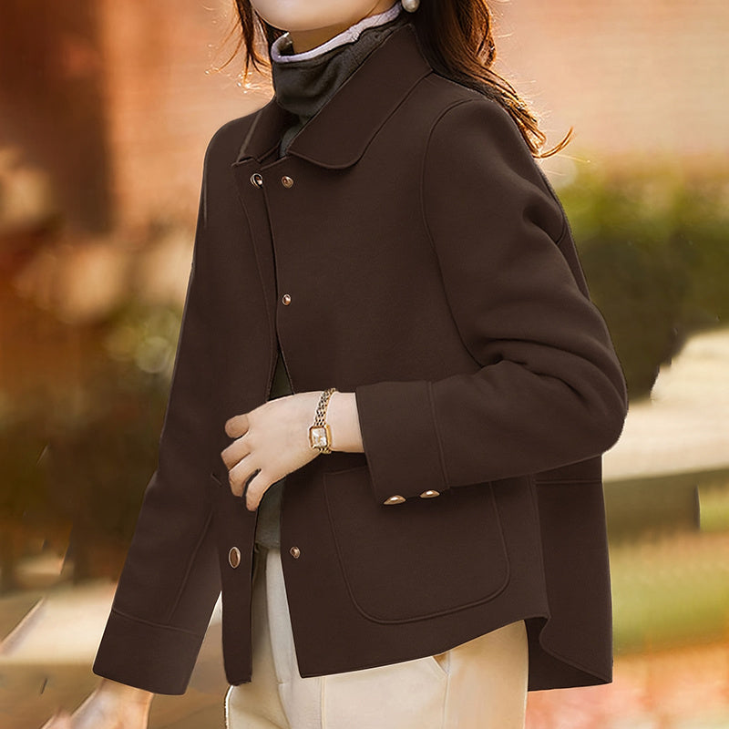 Women Turn Down Collar Hooded Fluffy Outwear Coats