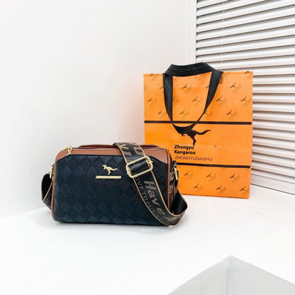 Retro Chessboard Shoulder Messenger Bag for Women