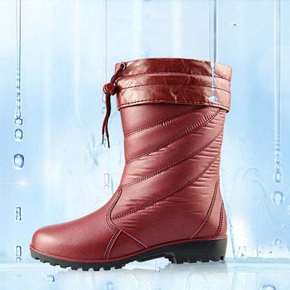 Waterproof Warm Rubber Rain Boots for Women | Mid-Tube PVC Rain Boots