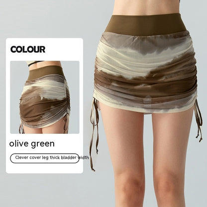 Skirts Tie Dye Mesh Yoga Skirt Activewear Trend