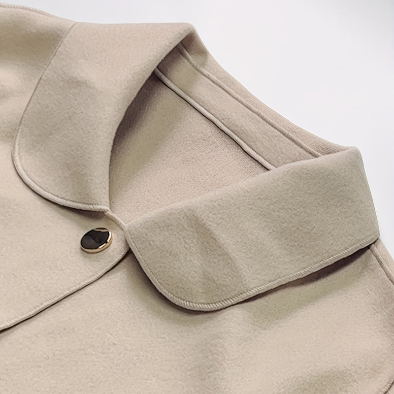 Women Turn Down Collar Hooded Fluffy Outwear Coats