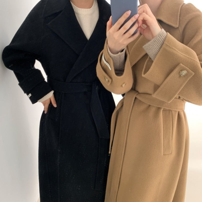 Lapel Woolen Coat – Coats Outfits Women & Chic Commuting Style