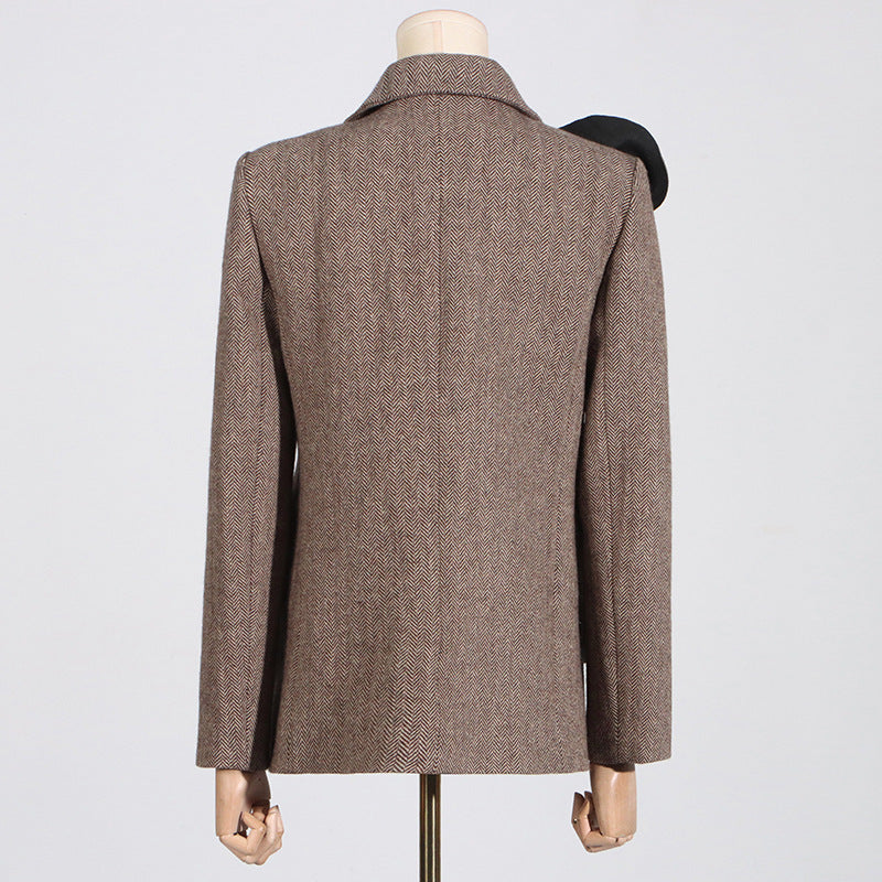 Rose Flower Decoration Autumn Jacket