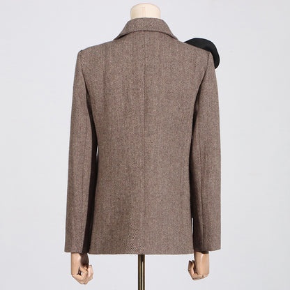 Rose Flower Decoration Autumn Jacket