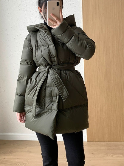 New Winter Fashion Hooded Floral Warm Parka