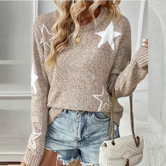 Star Pattern Pullover Sweater – Winter Cozy Meets Kawaii Chic