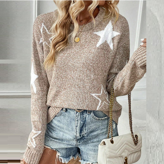 Star Pattern Pullover Sweater – Winter Cozy Meets Kawaii Chic