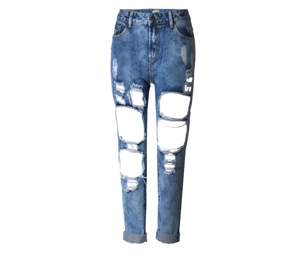 Judi In Street Style Ripped Skinny Mid Waist Denim Pants