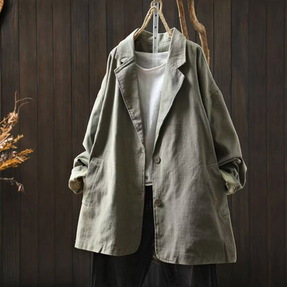 Army Green Womens Autumn Style Thin Long Jackets