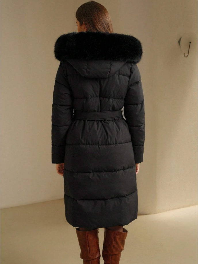 Women’s Faux Fur Trim Hooded Padded Coat – Parkas for Winter & Stylish Outfits