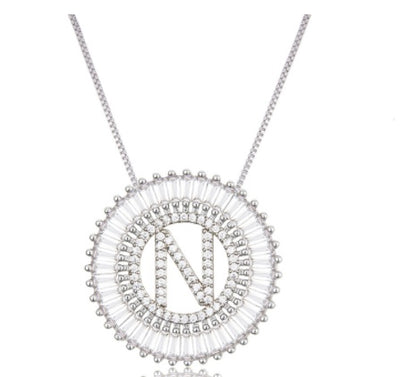 A Z Letter 6mm Imitation Pearls Necklace For Women