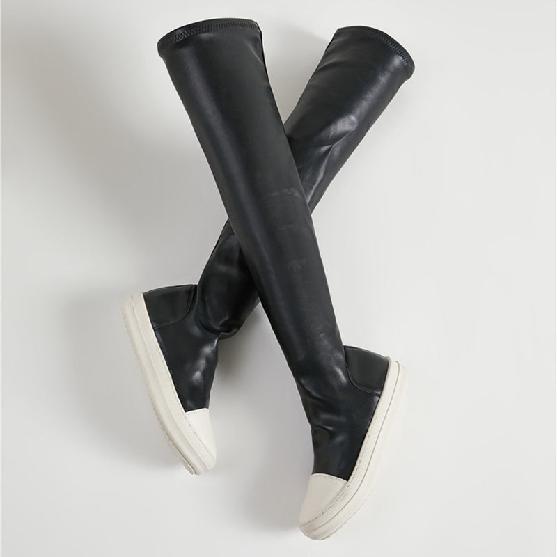 Waterproof Over-the-Knee Platform Boots for Women | PU Leather Winter Fashion Boots