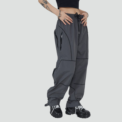 Unisex Full-Zipper Loose Fit Street Pants – Urban Casual Wear