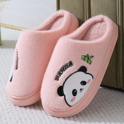 Cute Cartoon Panda Winter Slippers – Cozy Unisex Indoor Footwear for Couples