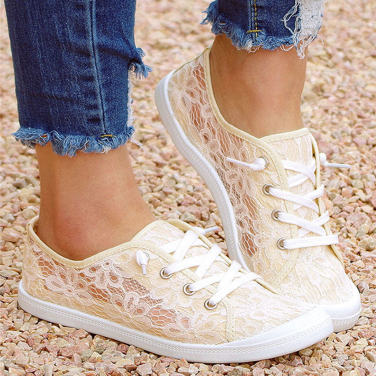 Women’s Lace Flats | Breathable Summer Mesh Shoes