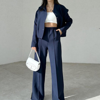 Button-Down Loose Coat & Pants Two-Piece Outfit Set | Elegant Casual Style 2025