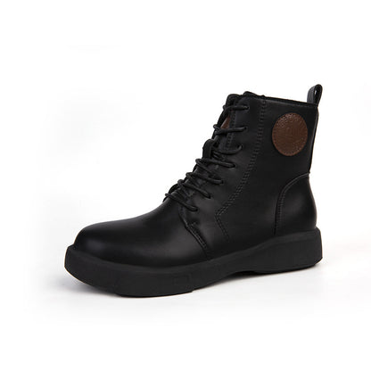 Womens Lace Up Thick Sole Retro Ankle Boots
