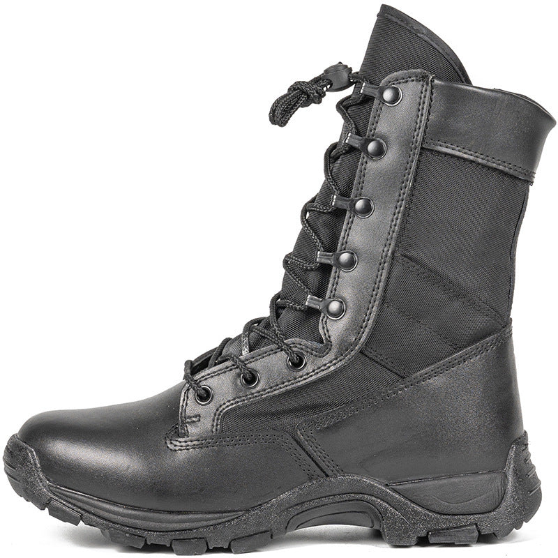 Unisex High-Top Combat Boots in Black & Green | Tactical Outdoor Running, Hiking & Cycling Boots