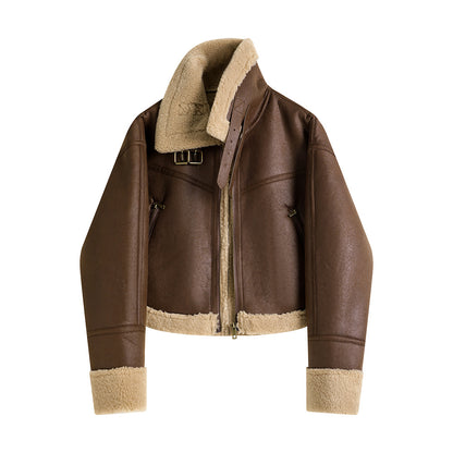 Women Chic Solid Khaki Coats