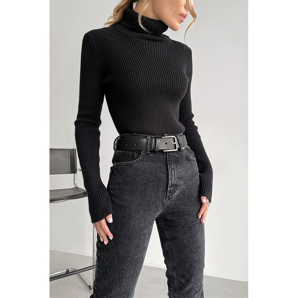 Womens Slim Fit Turtleneck Tight Sweater