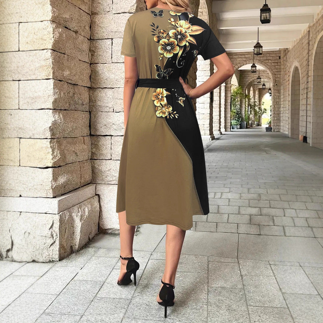 Floral Botanical A-Line Dress | Casual Summer Outfit & Elegant Dress for Women