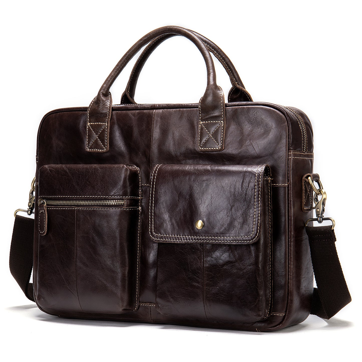 Men's Leather Shoulder Bag Spacious Laptop Bag 2025 Trend