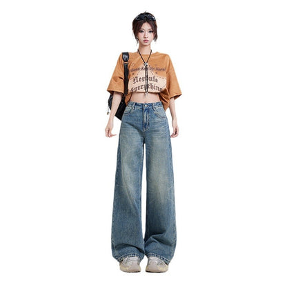 High Waist Baggy Jeans Straight Leg Korean Fashion For Women