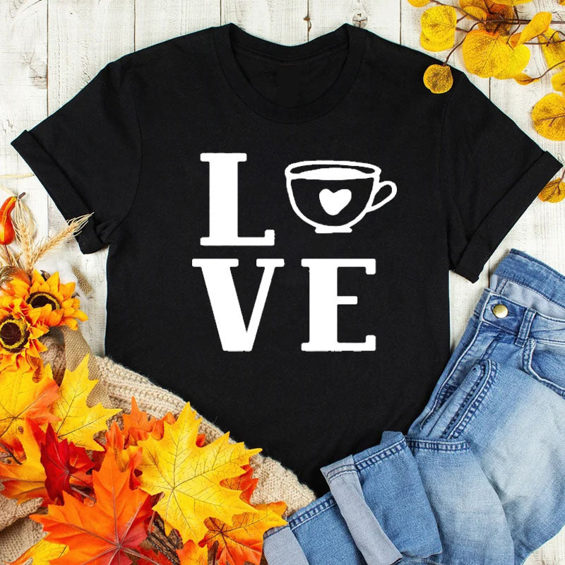Summer Coffee Graphic Laides Womens T Shirts