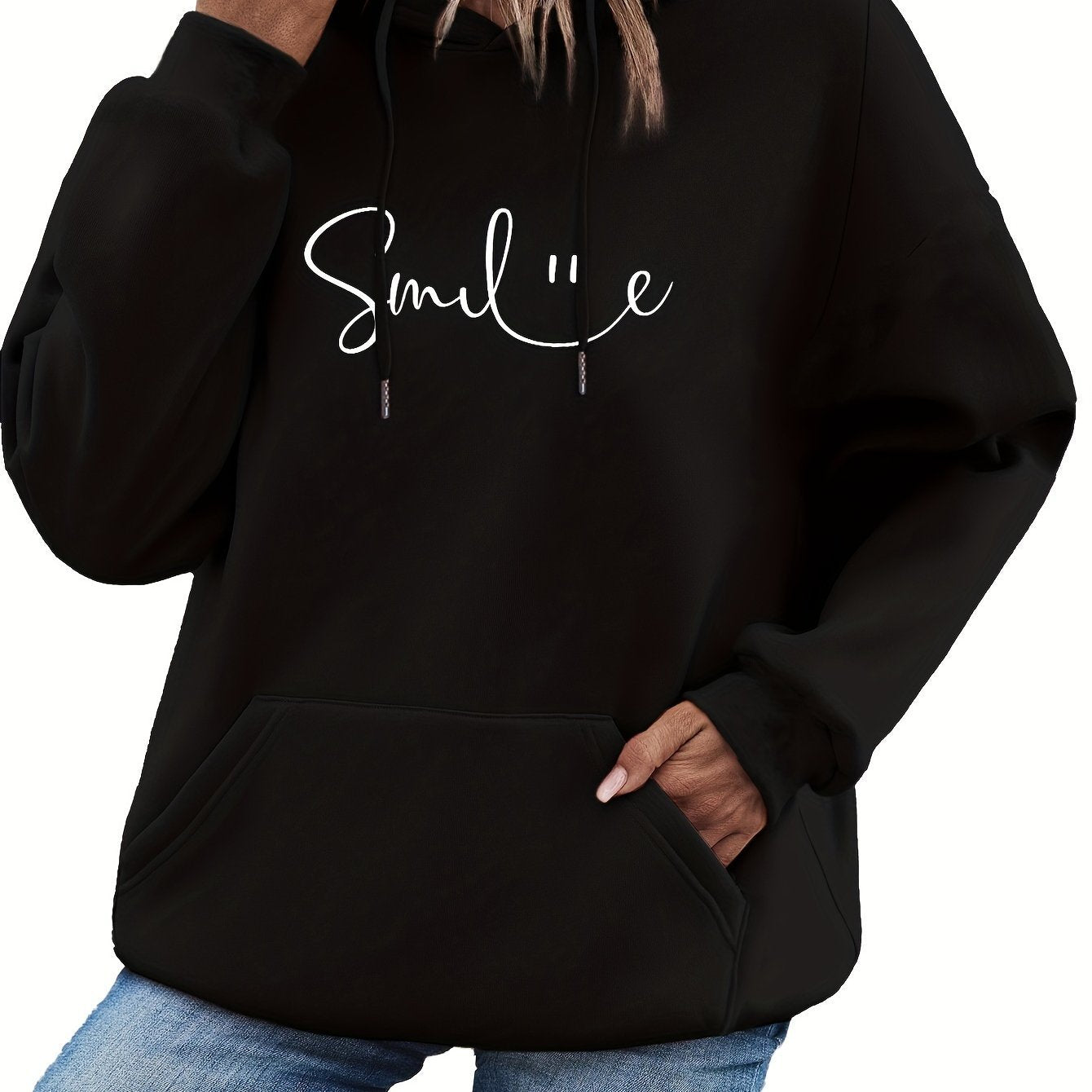 Womens Always Smile Stay Positive Casual Hoodies